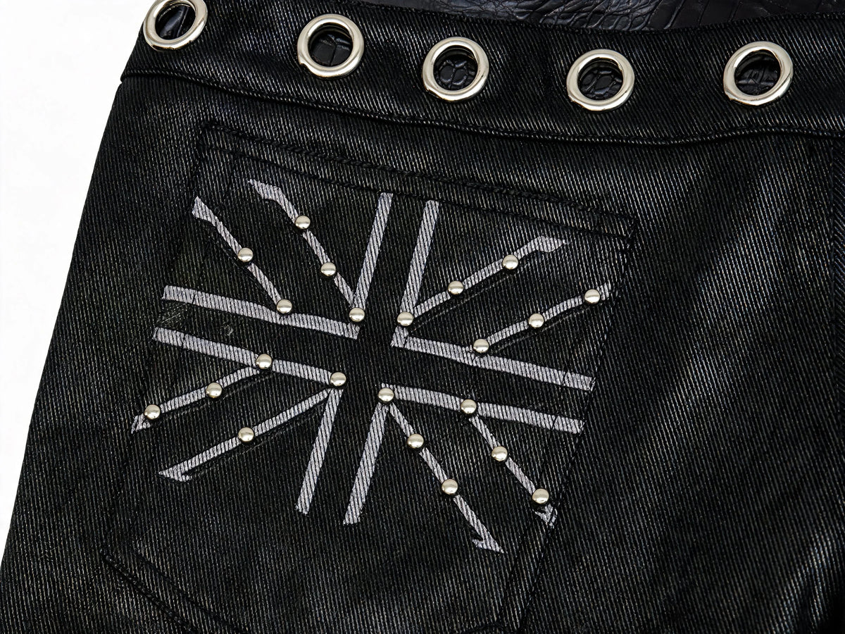 Opium Grommet Flare Jeans Schwarz - Fuga Studios