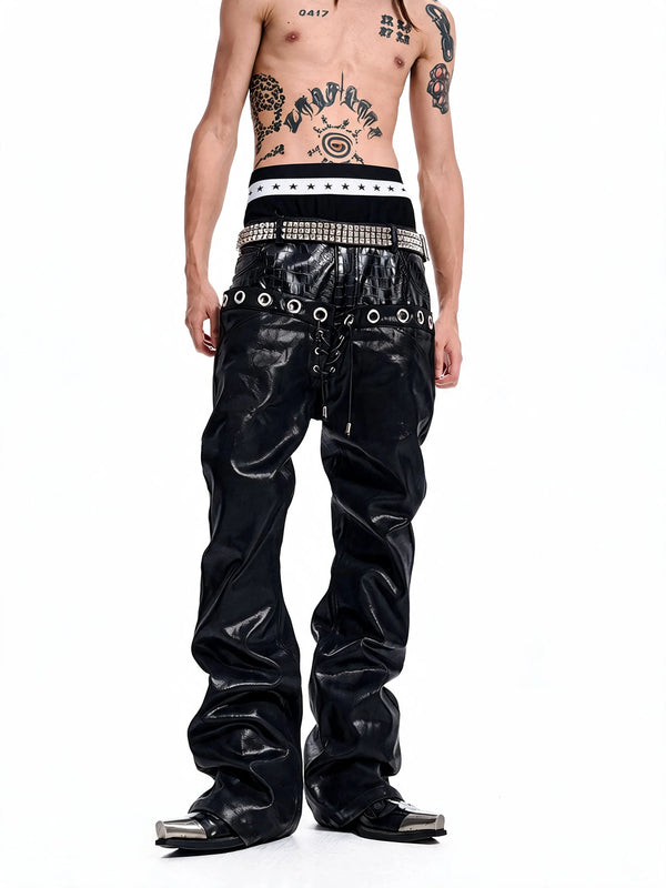 Opium Grommet Flare Jeans Schwarz - Fuga Studios