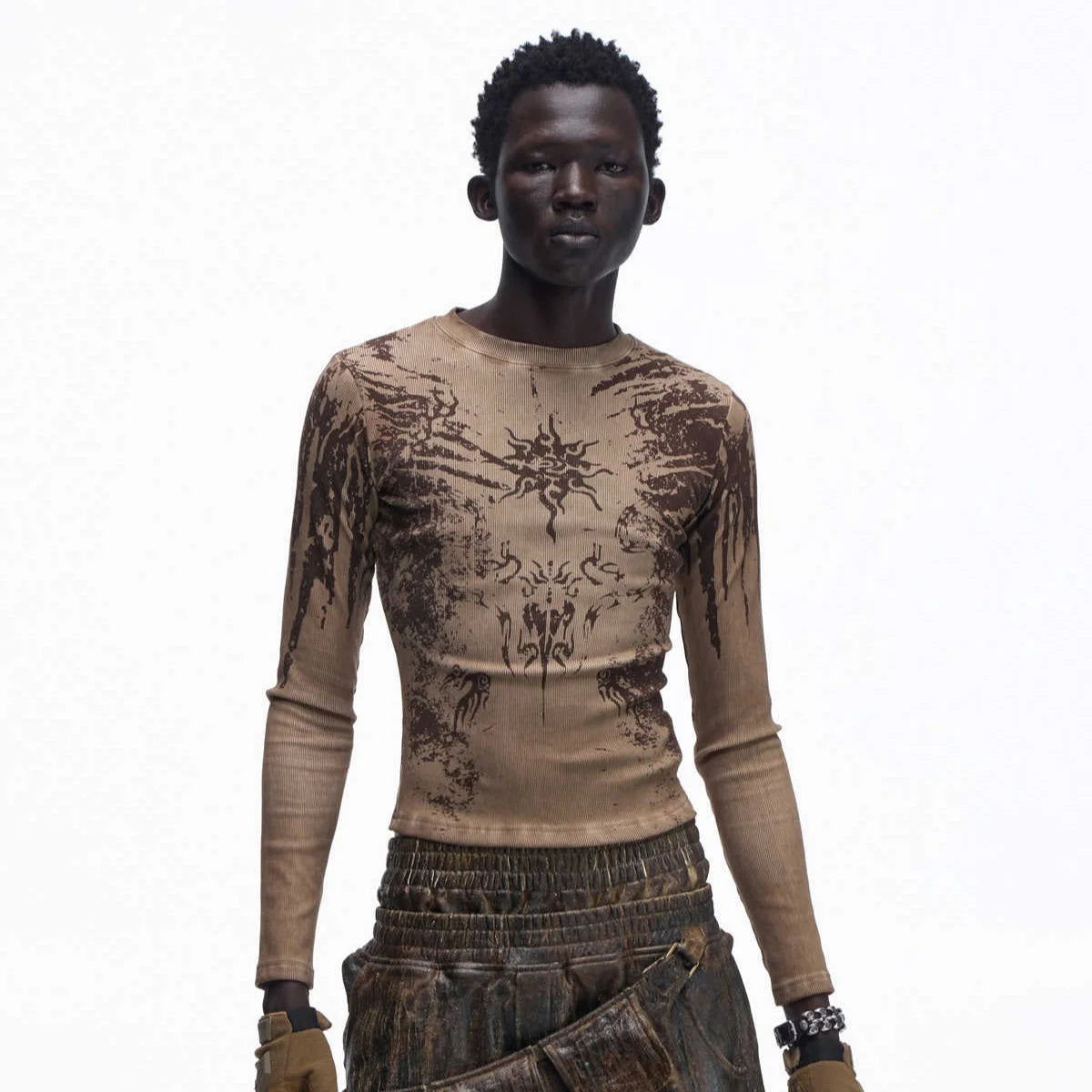 Opium Grunge Print Longsleeve Top - Fuga Studios