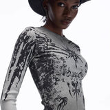 Opium Grunge Print Longsleeve Top - Fuga Studios