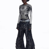 Opium Grunge Print Longsleeve Top - Fuga Studios