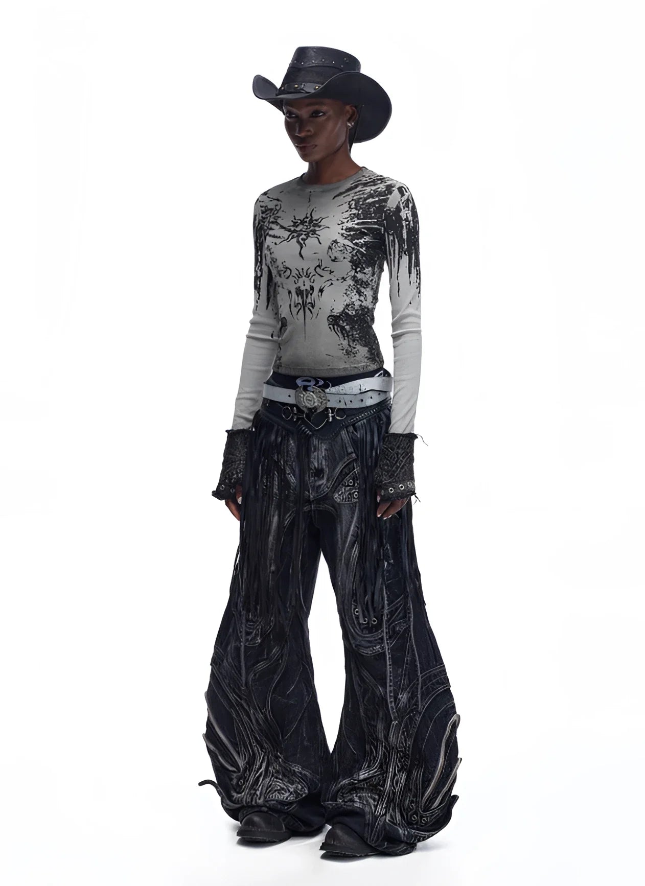 Opium Grunge Print Longsleeve Top - Fuga Studios