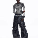 Opium Grunge Print Longsleeve Top - Fuga Studios