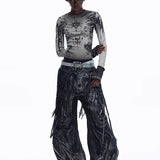 Opium Grunge Print Longsleeve Top - Fuga Studios