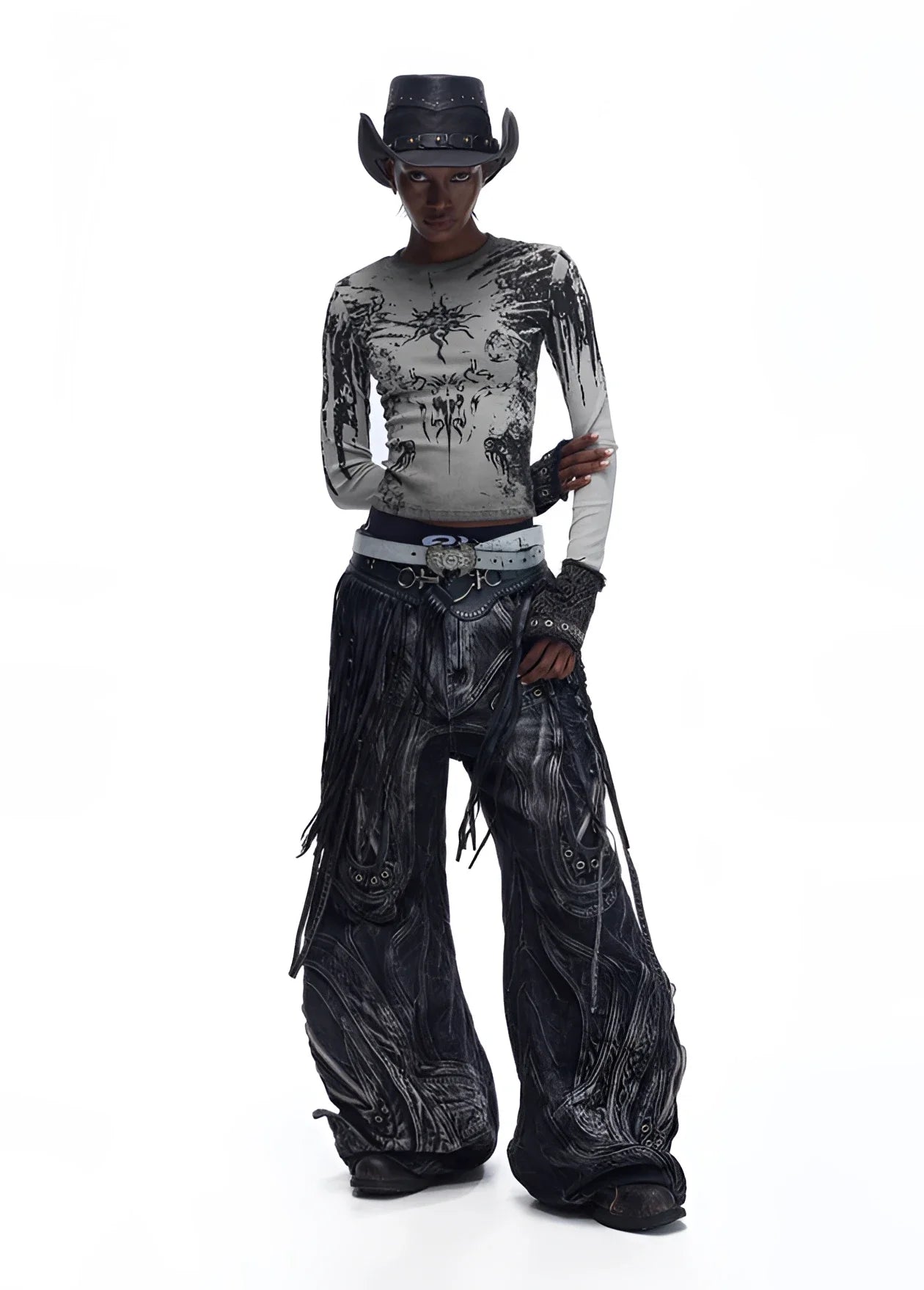 Opium Grunge Print Longsleeve Top - Fuga Studios