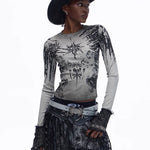 Opium Grunge Print Longsleeve Top - Fuga Studios
