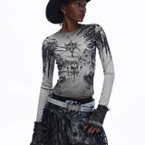 Opium Grunge Print Longsleeve Top - Fuga Studios