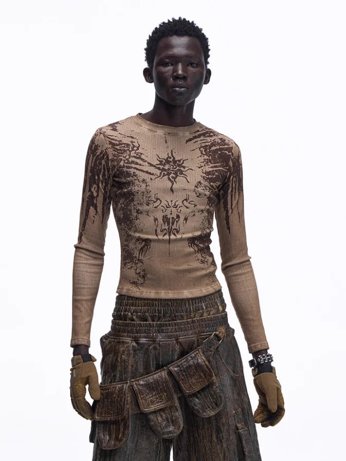 Opium Grunge Print Longsleeve Top - Fuga Studios