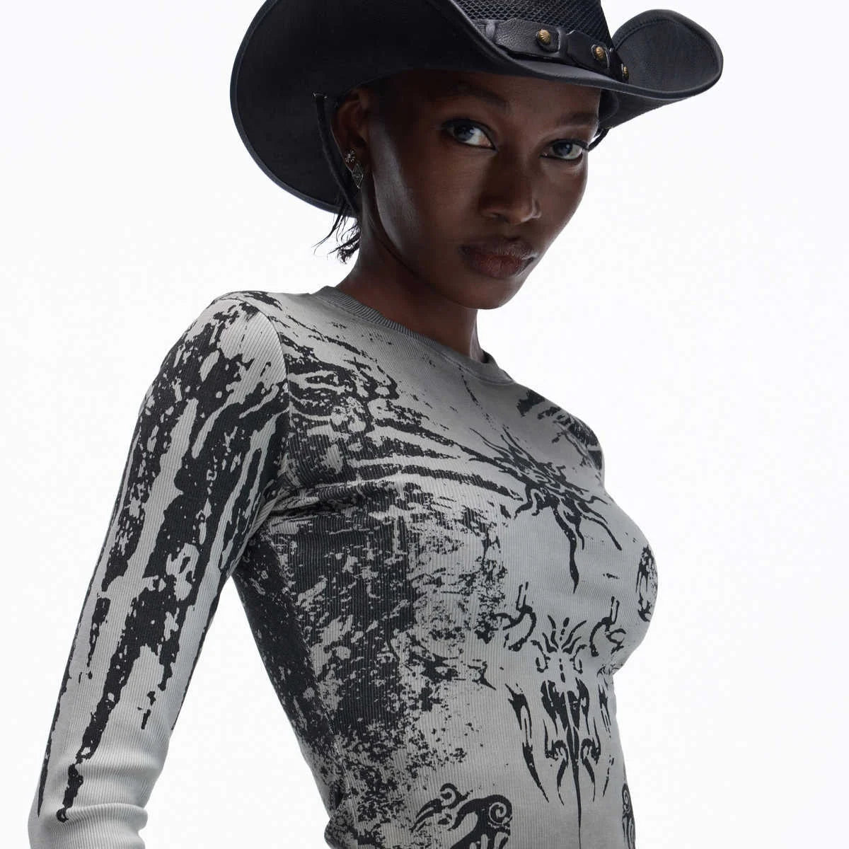 Opium Grunge Print Longsleeve Top - Fuga Studios