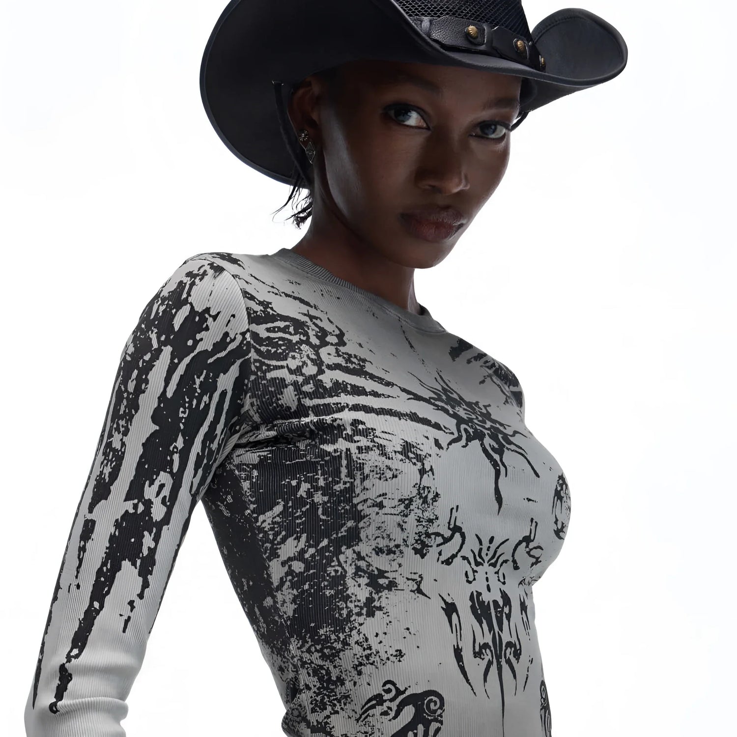 Opium Grunge Print Longsleeve Top - Fuga Studios