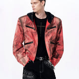 Placeholder Hand-painted Distressed Hooded Denim Jacket - Fuga Studios