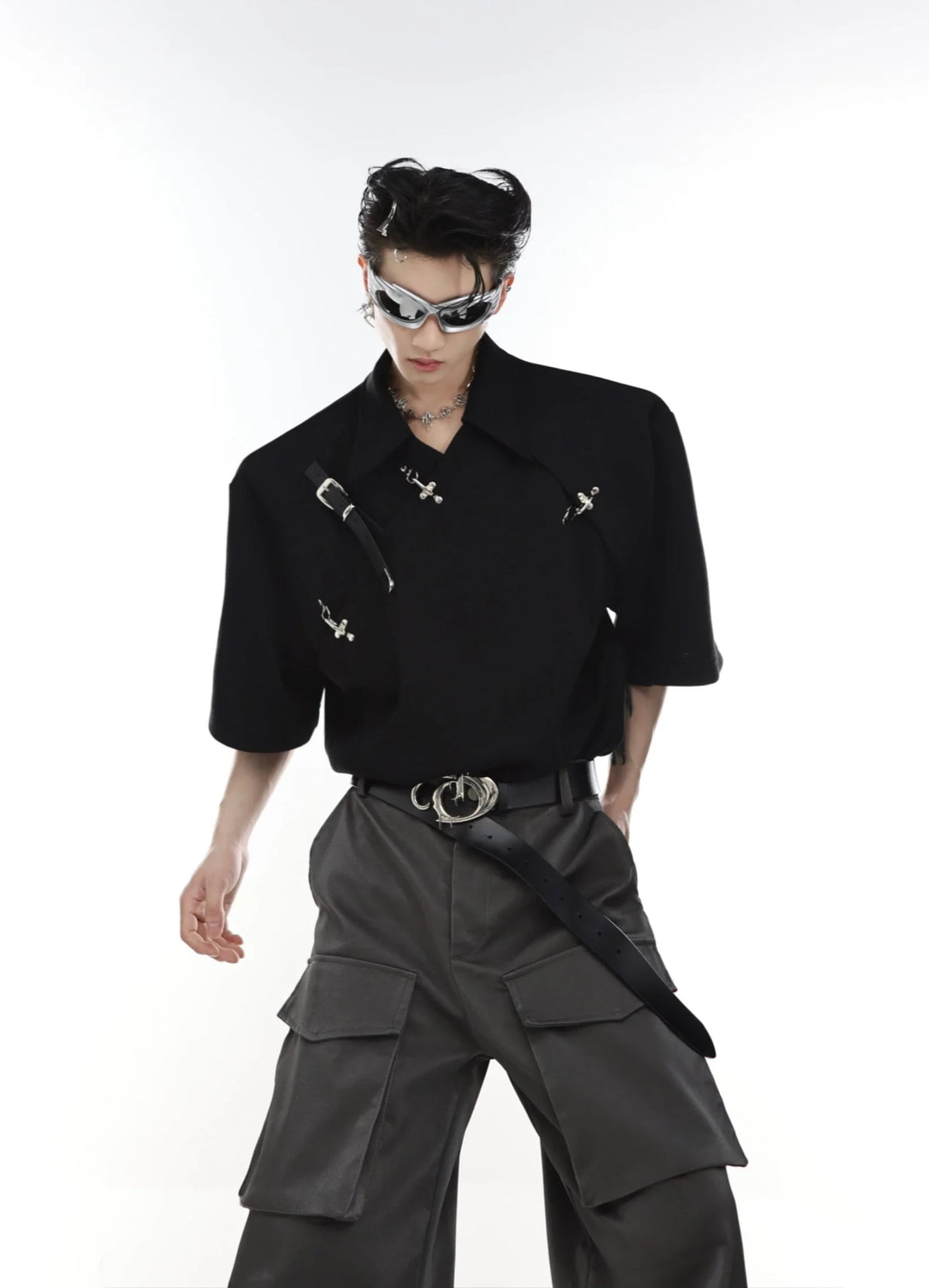 ATANOTHINGNESS ジャケット opium ヤングパトラ着用 Opium Harness Shirt. Leather Straps, Clips. | Fūga Studios