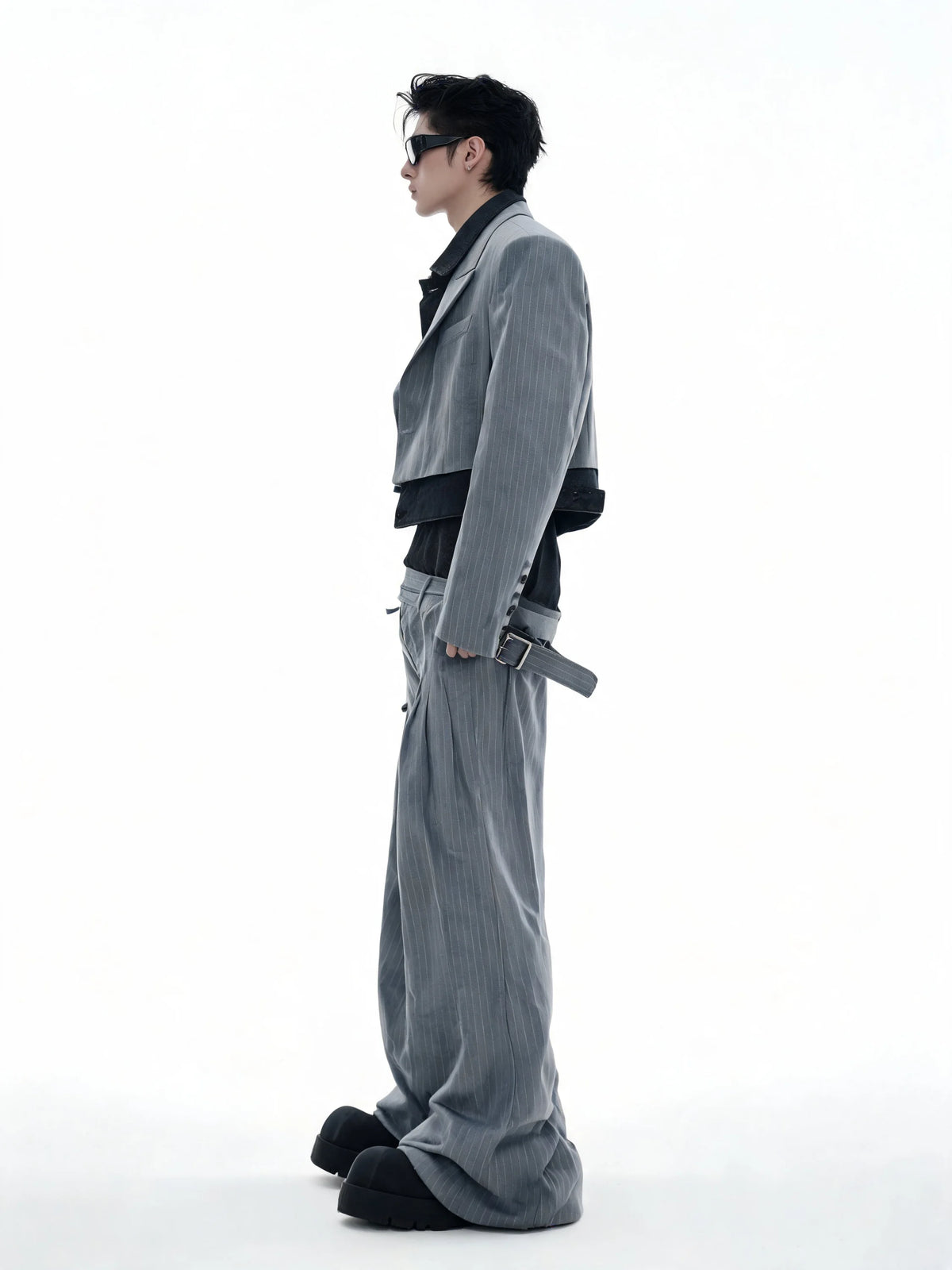Opium Hybrid Denim-Blazer & Wide-Leg Pants Set - Fuga Studios