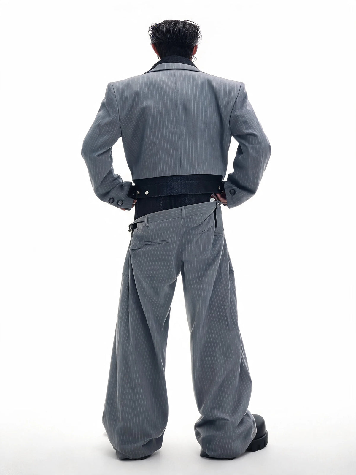 Opium Hybrid Denim-Blazer & Wide-Leg Pants Set - Fuga Studios