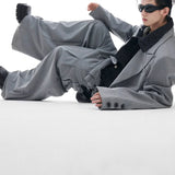 Opium Hybrid Denim-Blazer & Wide-Leg Pants Set - Fuga