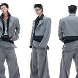 Opium Hybrid Denim-Blazer & Wide-Leg Pants Set - Fuga