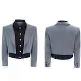 Opium Hybrid Denim-Blazer & Wide-Leg Pants Set - Fuga
