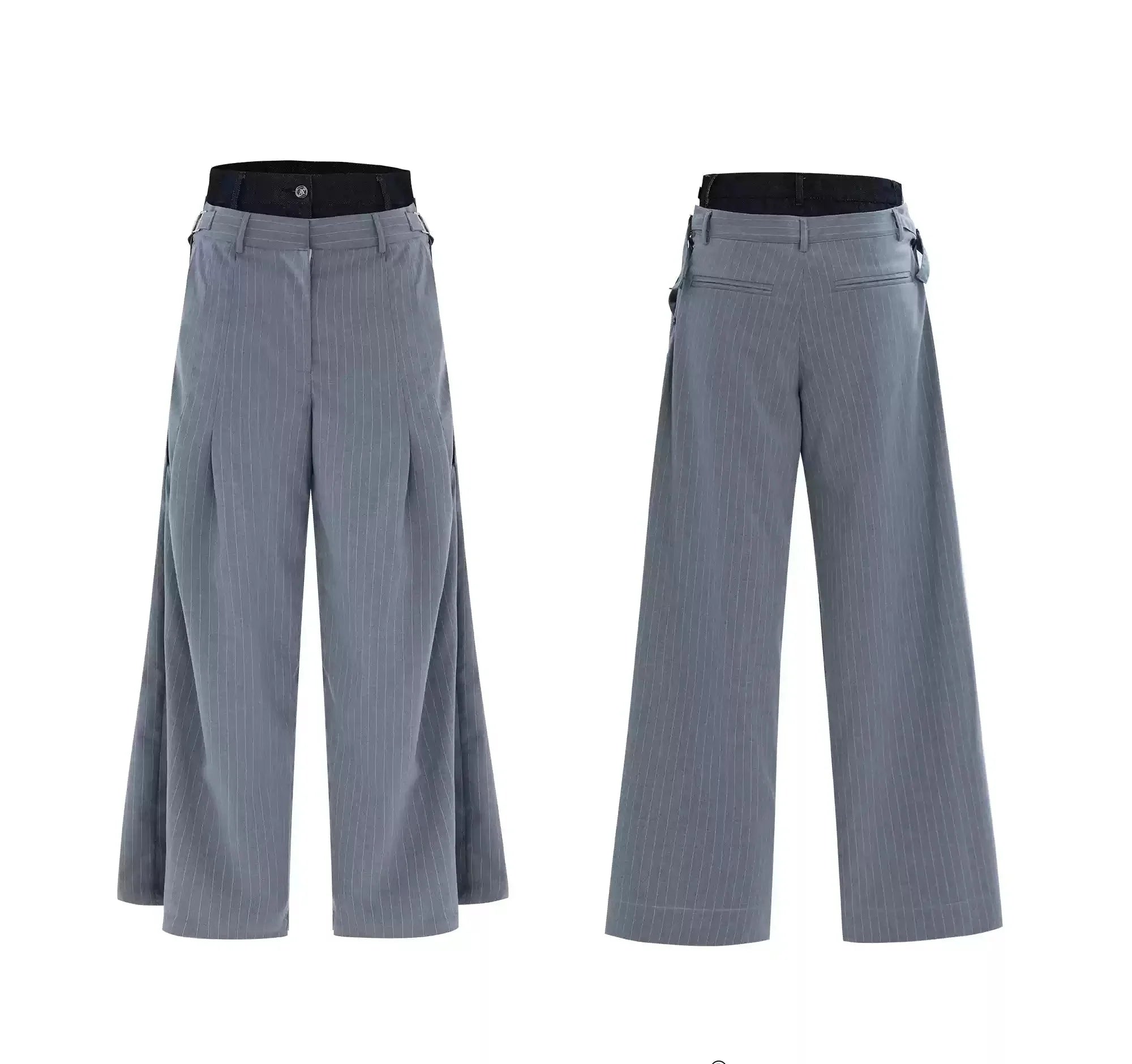 Opium Hybrid Denim-Blazer & Wide-Leg Pants Set - Fuga