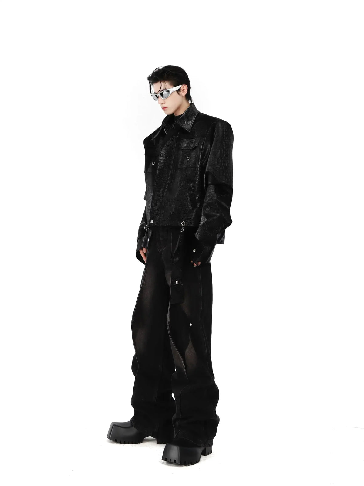 Opium Knitted Leather Jacket - Fuga Studios