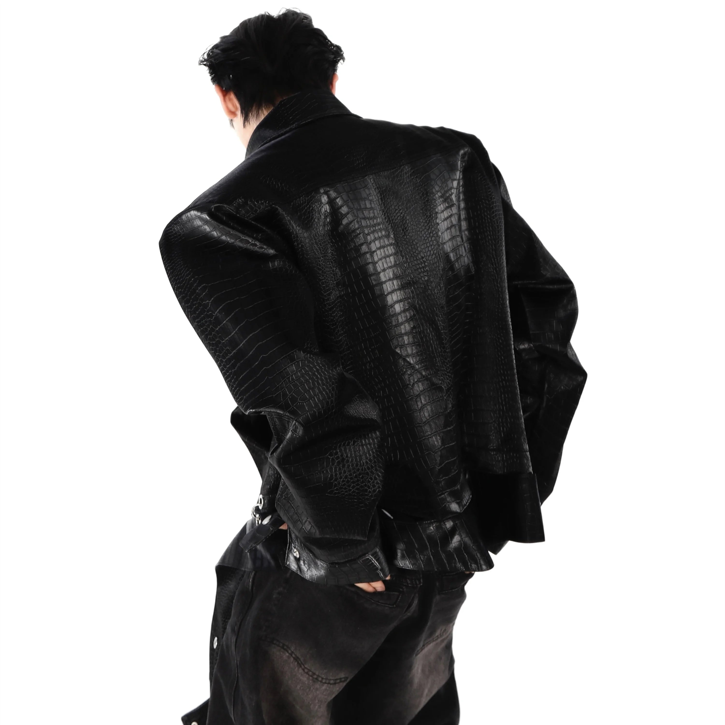 Opium Knitted Leather Jacket - Fuga Studios