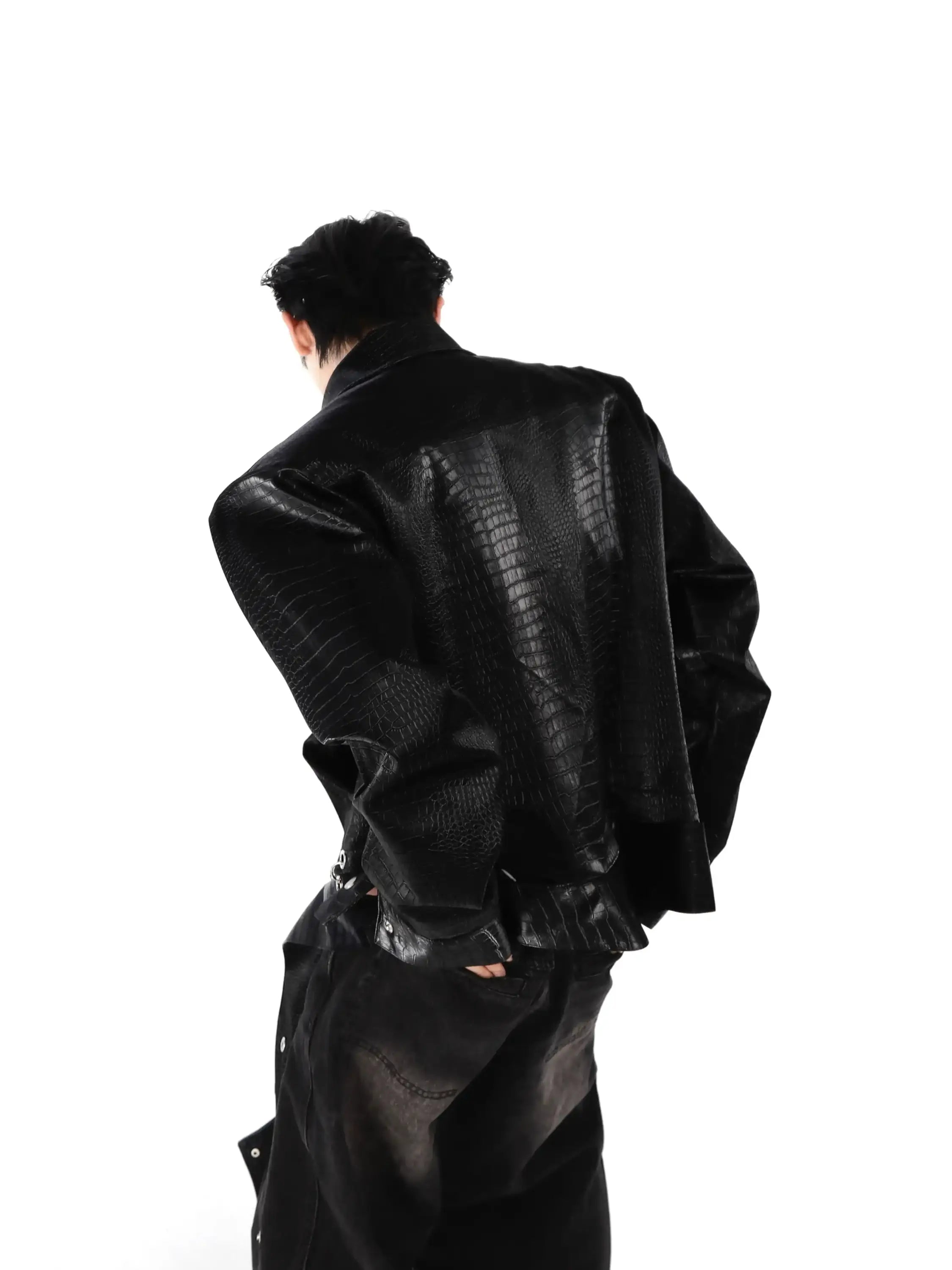 Opium Knitted Leather Jacket - Fuga Studios