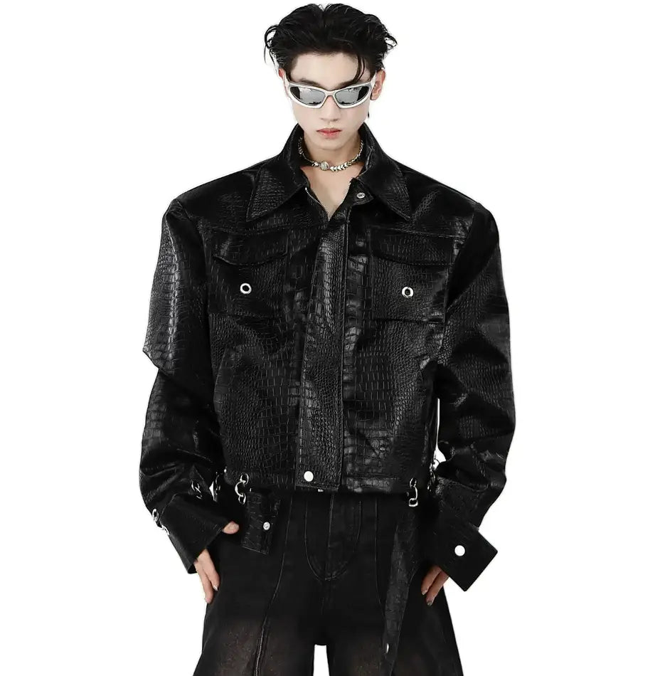Opium Knitted Leather Jacket - Fuga Studios