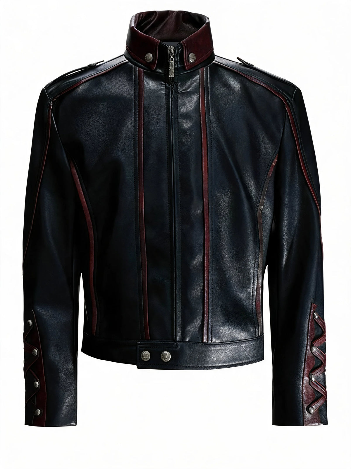 Opium Lace-Up Biker Jacket Schwarz - Fuga Studios