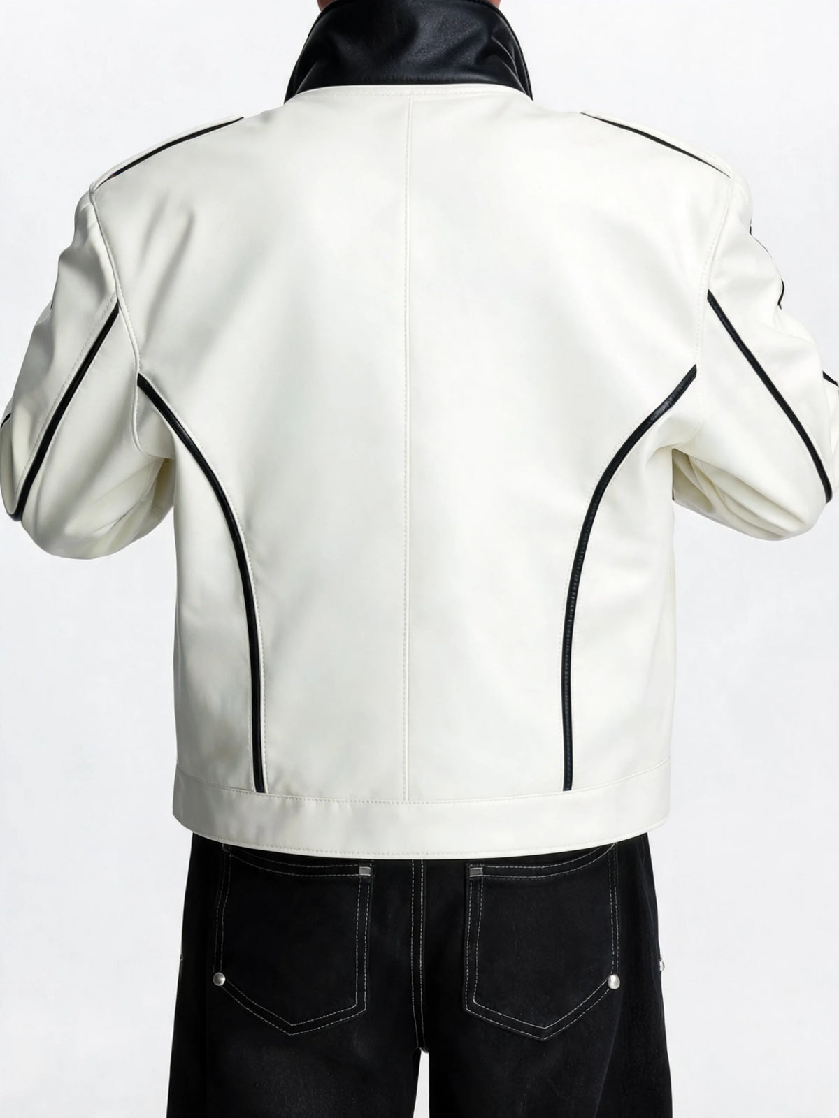 Opium Lace-Up Biker Jacket Weiß - Fuga Studios