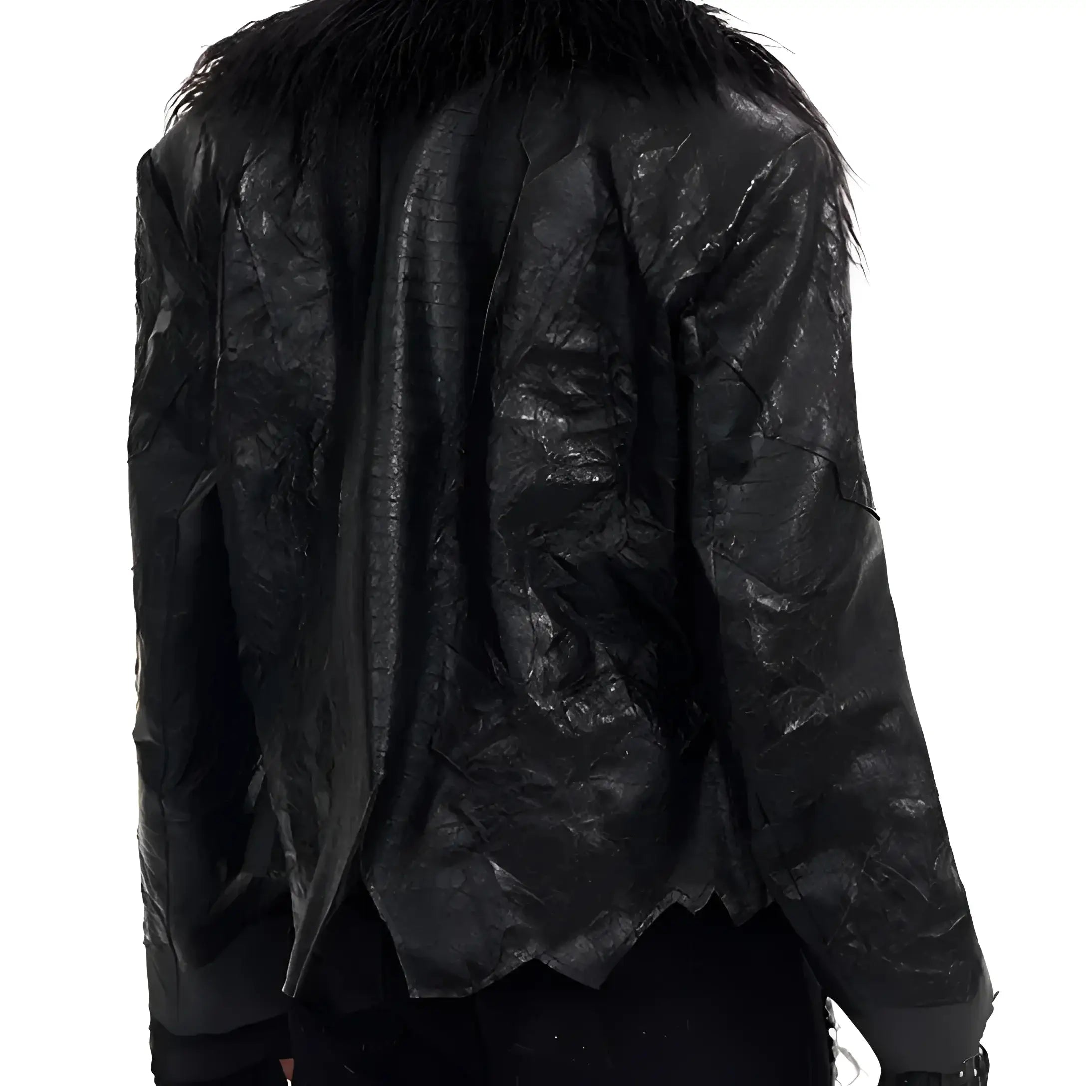 Opium Leather Fur Collar Jacket - Fuga Studios