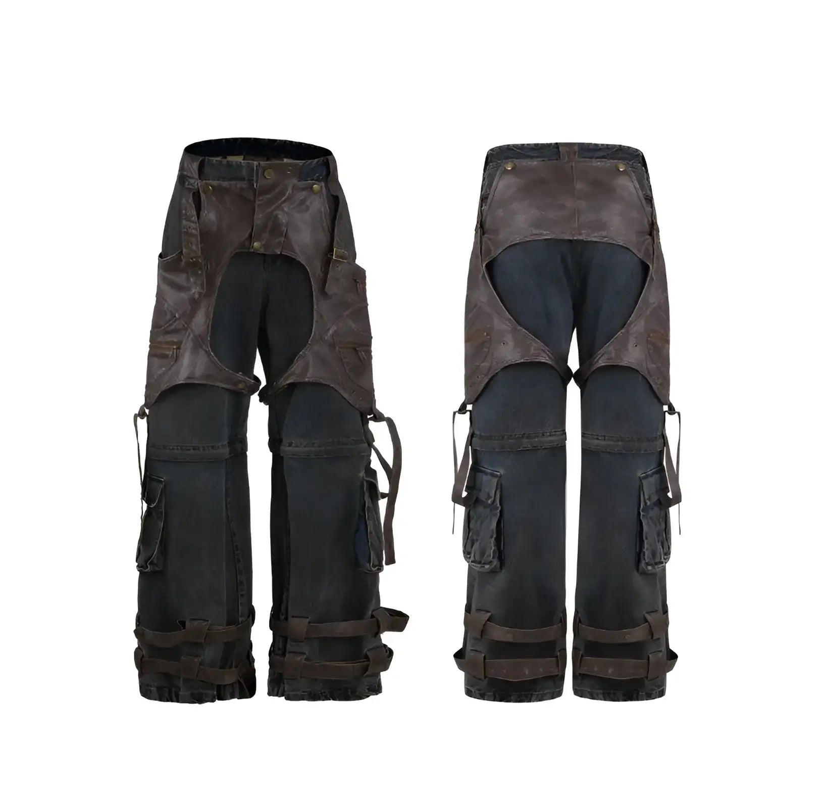 Opium Leather Harness Jeans - Fuga Studios
