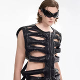 Opium Leather Skeleton Rave Vest - Fuga Studios