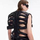 Opium Leather Skeleton Rave Vest - Fuga Studios
