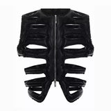 Opium Leather Skeleton Rave Vest - Fuga Studios