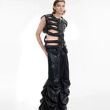 Opium Leather Skeleton Rave Vest - Fuga Studios