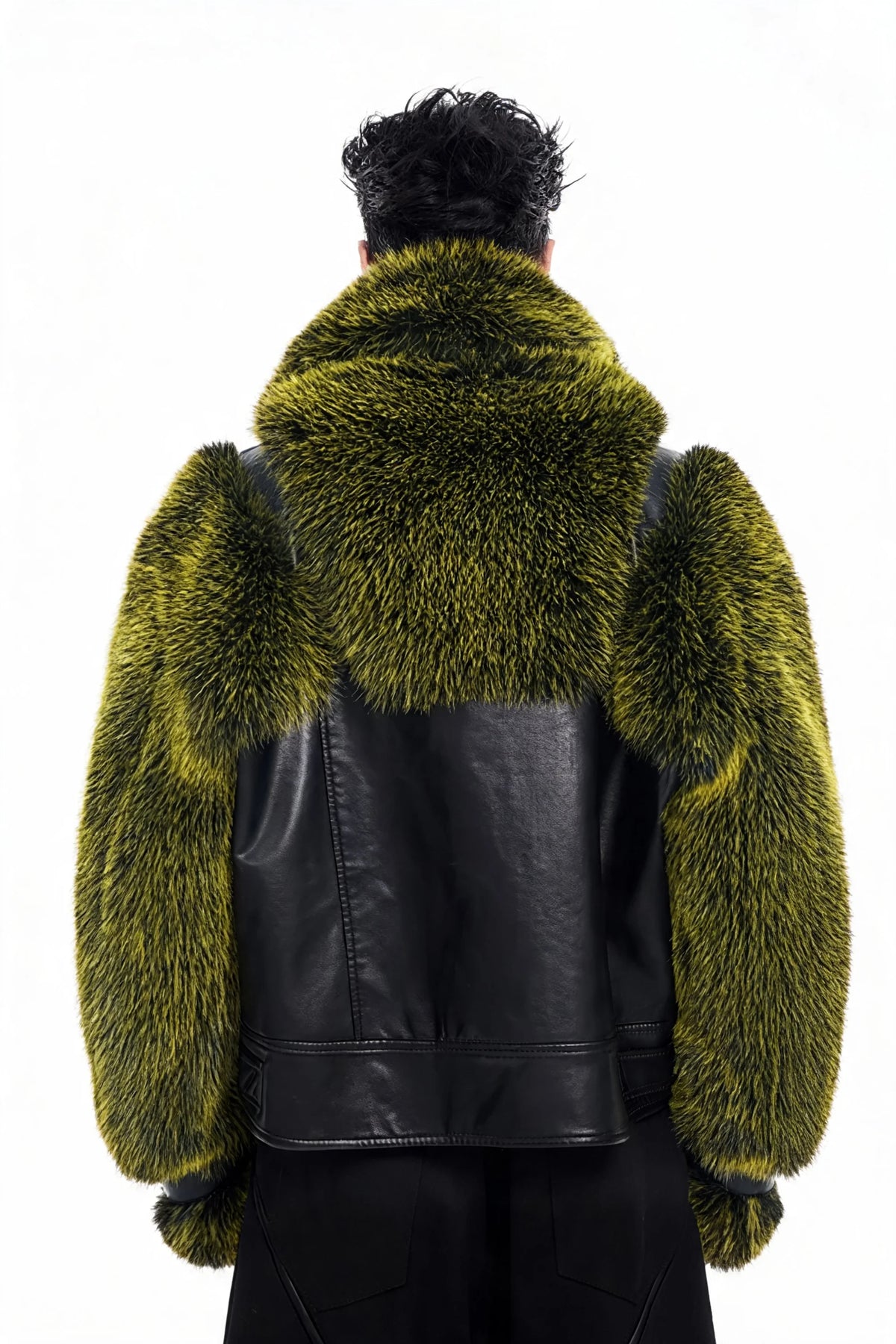 Opium Luxury Fuzzy Leather Jacket - Fuga Studios