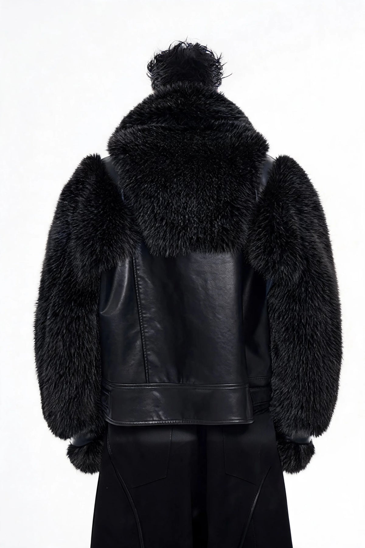 Opium Luxury Fuzzy Leather Jacket - Fuga Studios