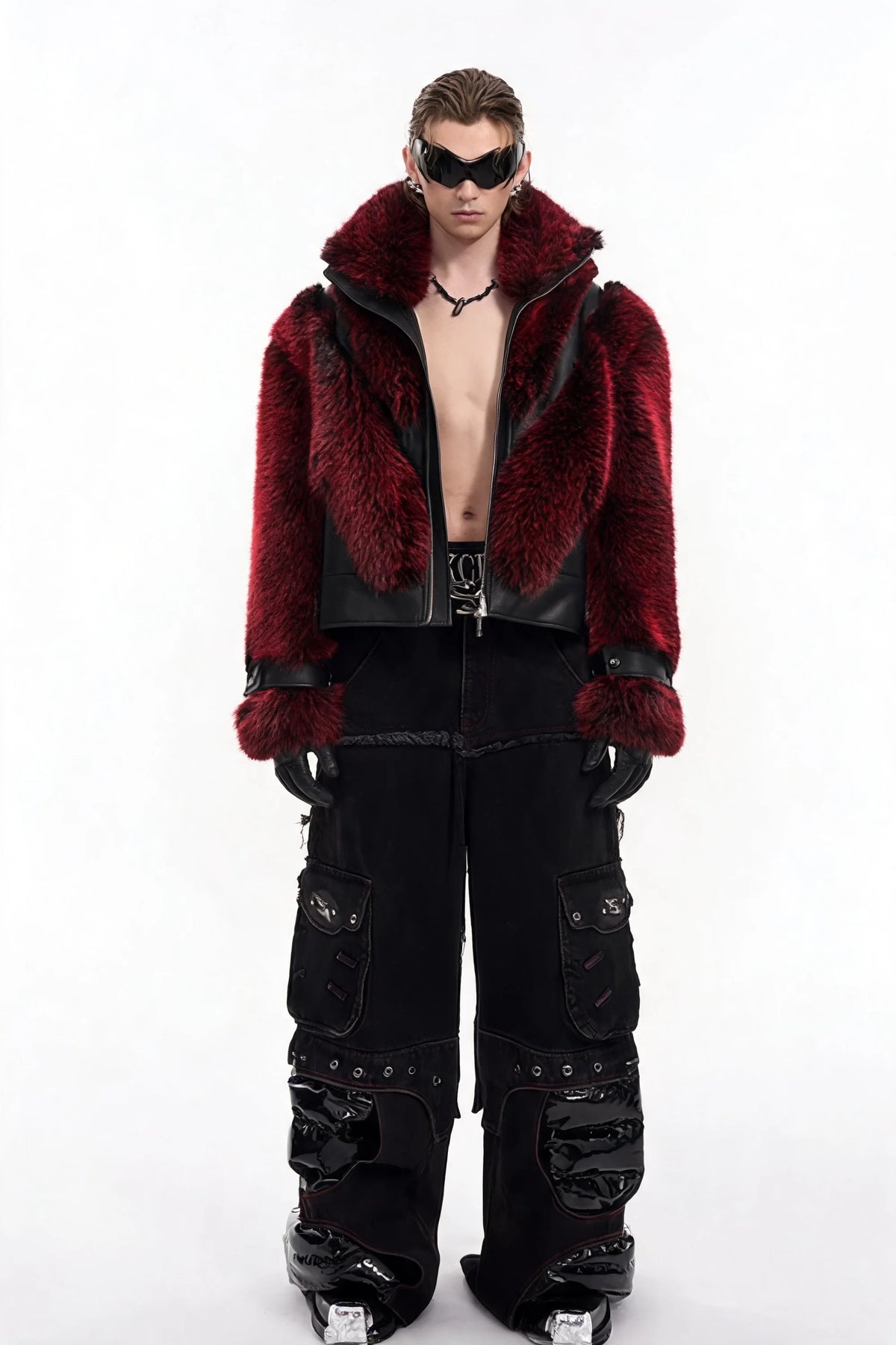 Opium Luxury Fuzzy Leather Jacket - Fuga Studios