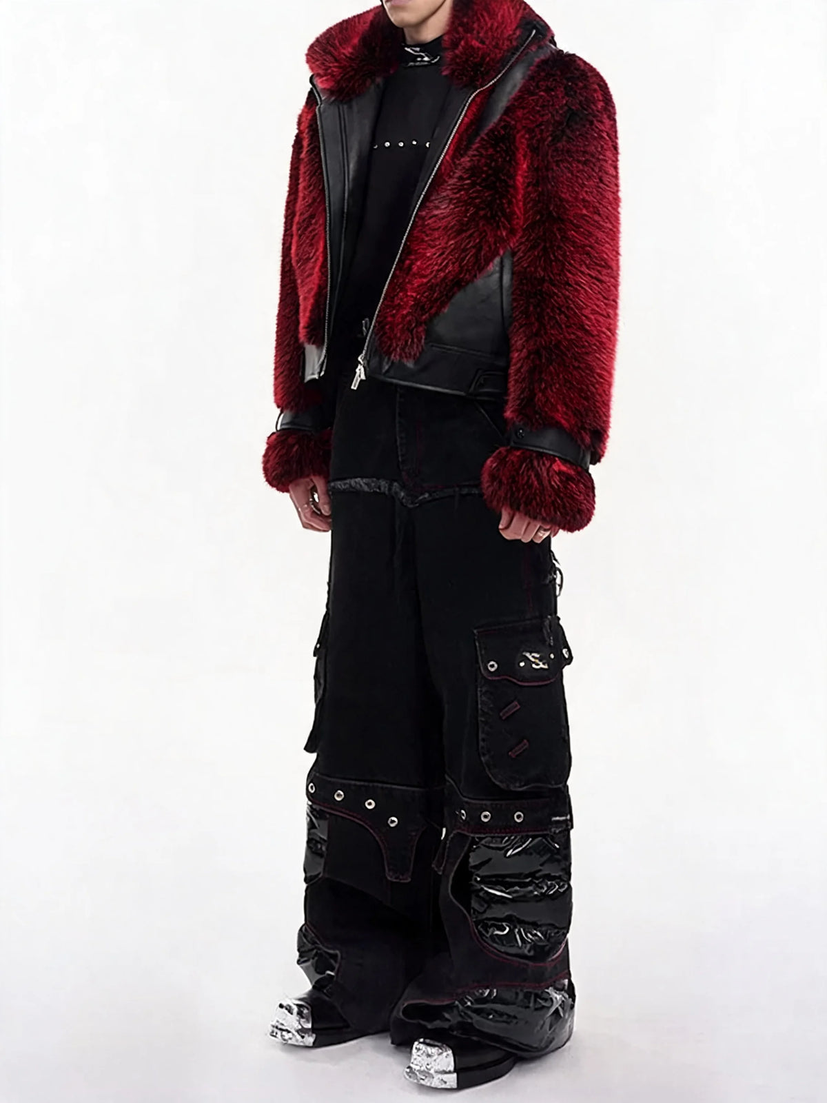Opium Luxury Fuzzy Leather Jacket - Fuga Studios