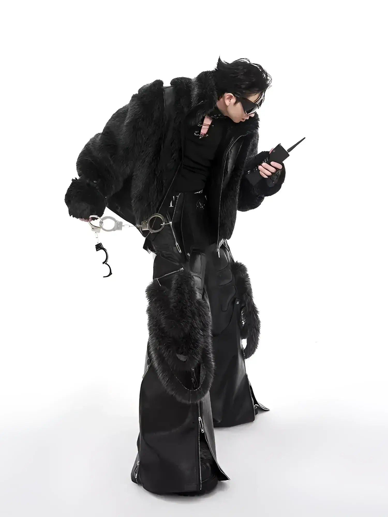 Opium Luxury Fuzzy Leather Jacket - Fuga Studios