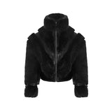 Opium Luxury Fuzzy Leather Jacket - Fuga Studios