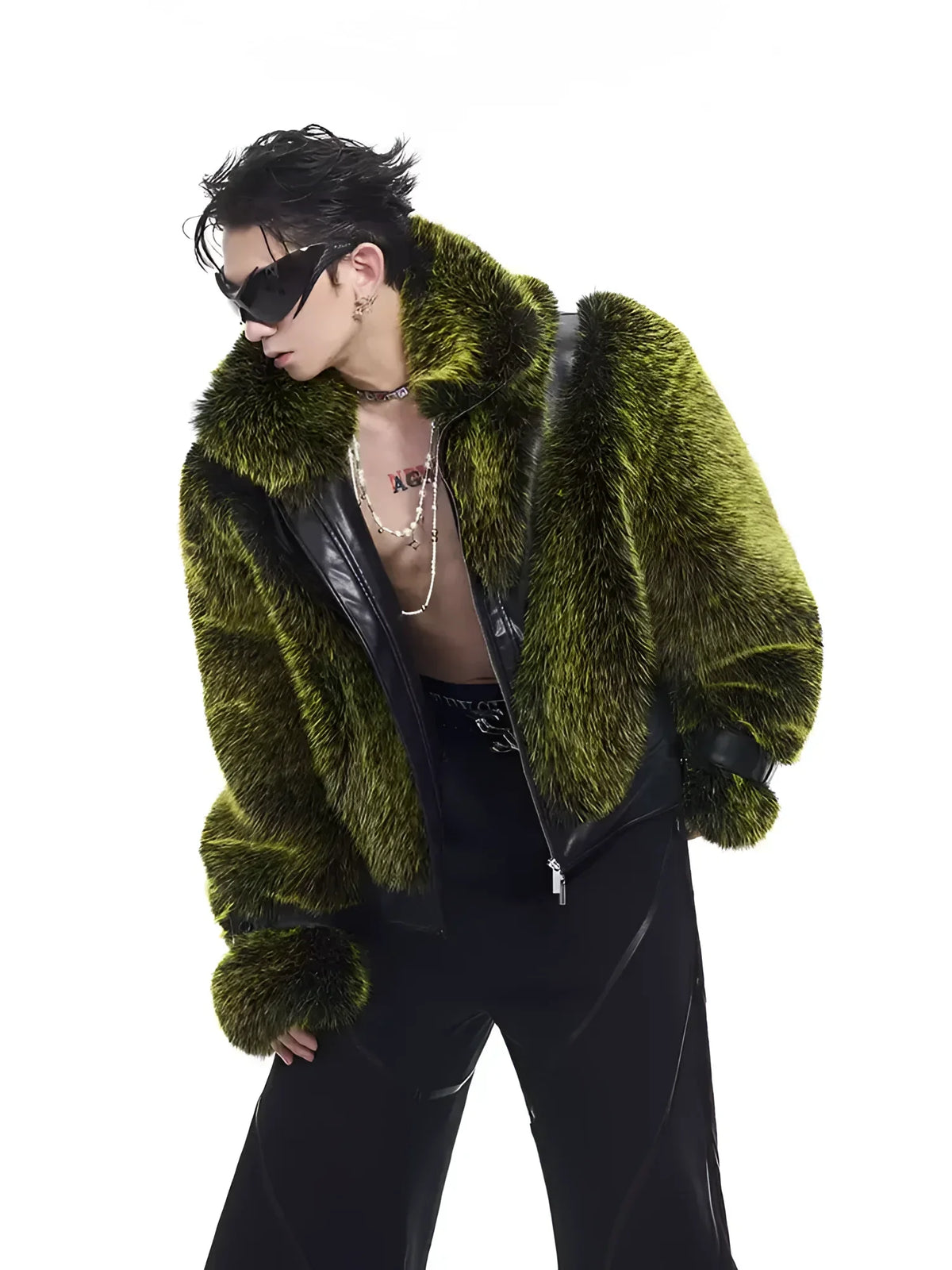 Opium Fuzzy Leather Jacket. Leather Panels. | Fūga Studios