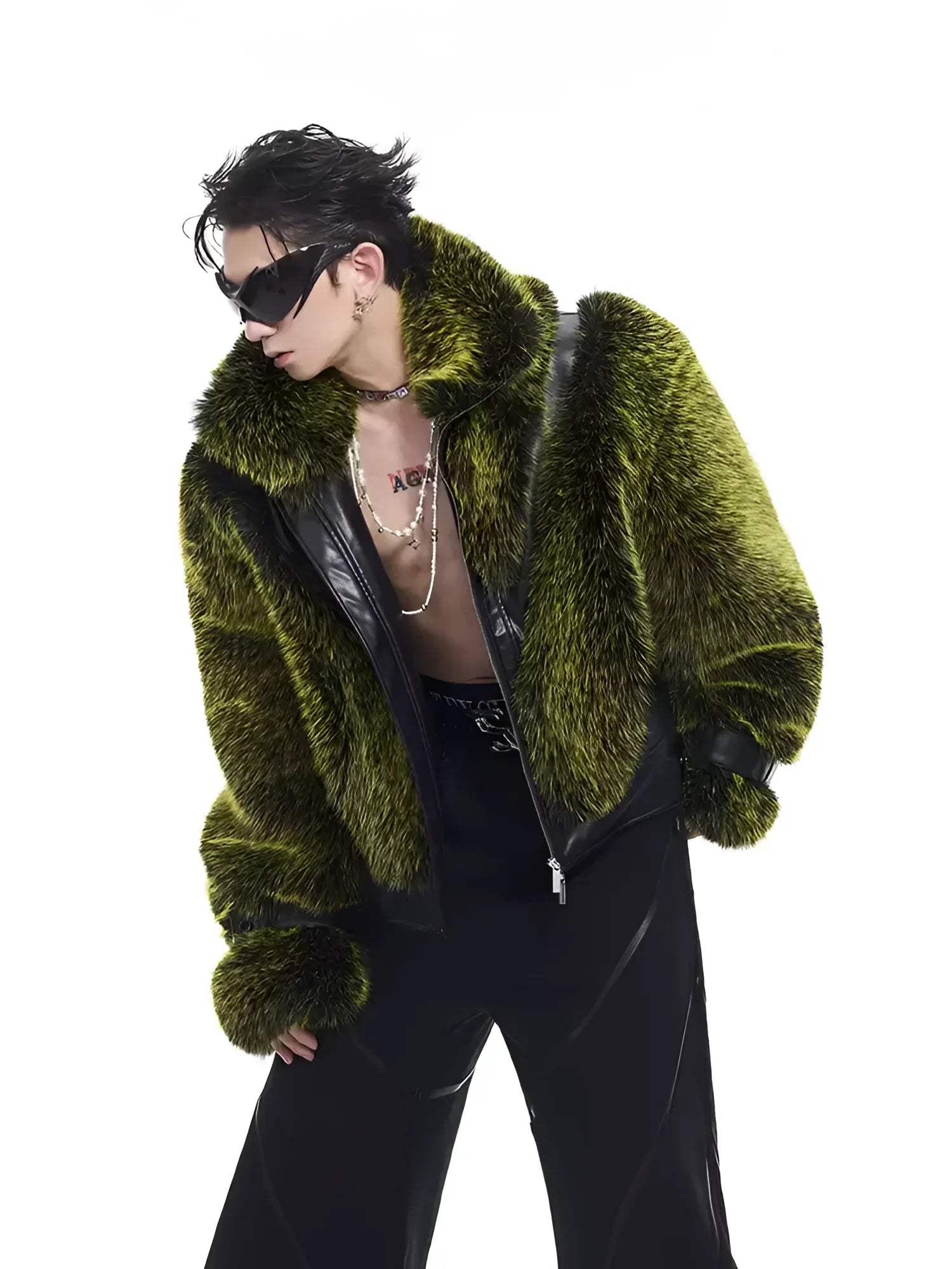Opium Luxury Fuzzy Leather Jacket - Fuga Studios