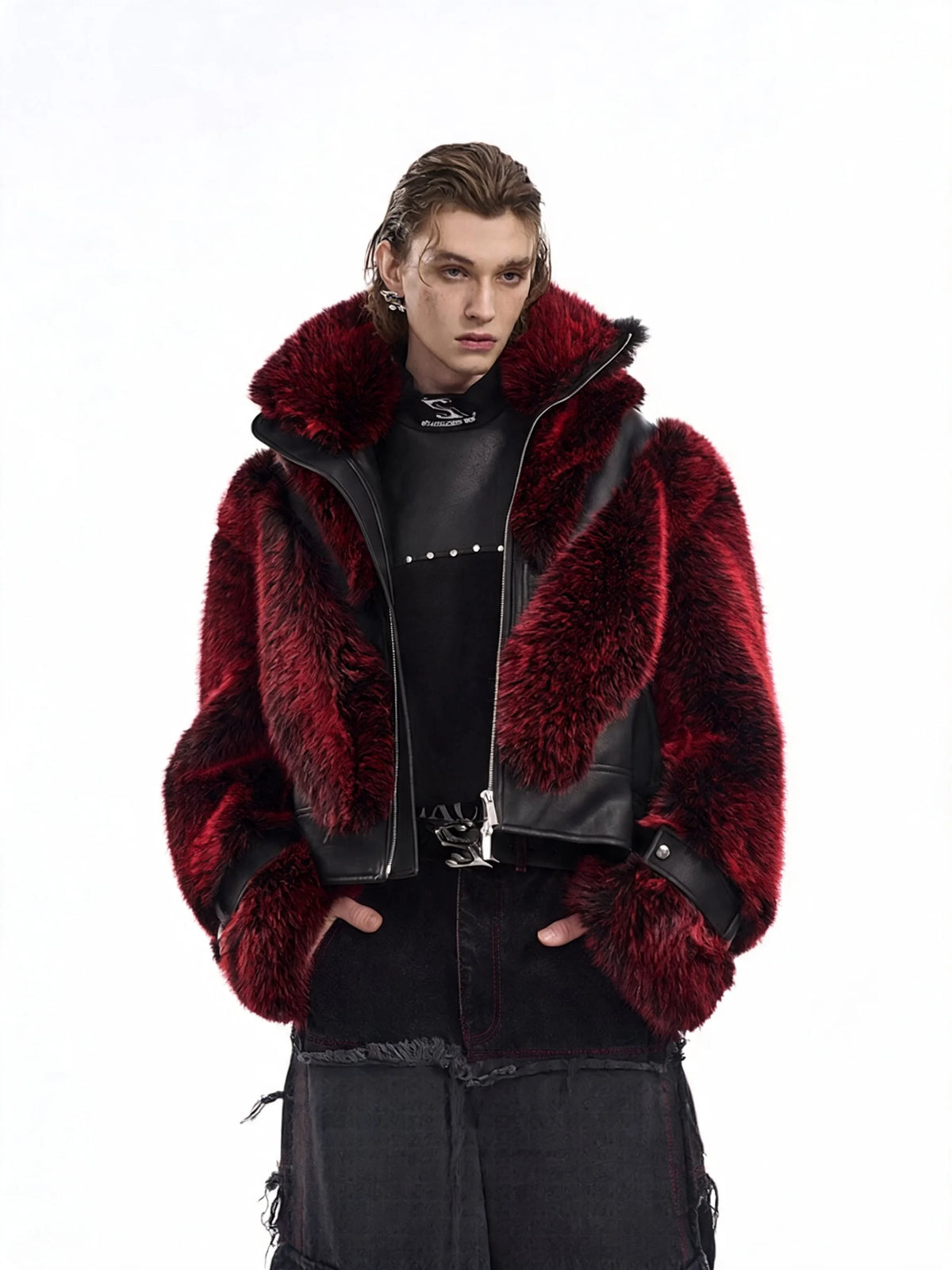 Opium Luxury Fuzzy Leather Jacket - Fuga Studios