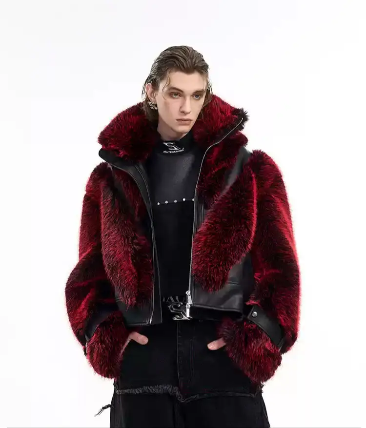 Opium Luxury Fuzzy Leather Jacket - Fuga Studios