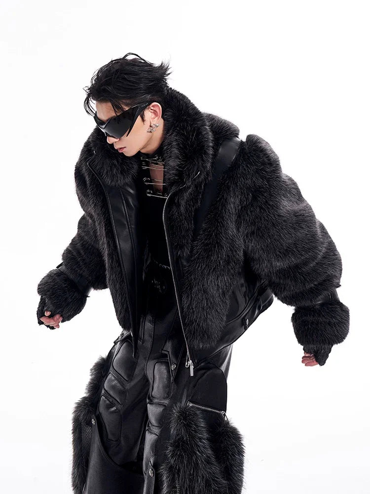 Opium Luxury Fuzzy Lederjacke - Fuga Studios