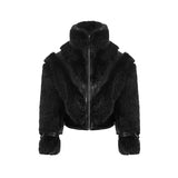 Opium Luxury Fuzzy Lederjacke - Fuga Studios