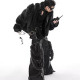 Opium Luxury Fuzzy Lederjacke - Fuga Studios