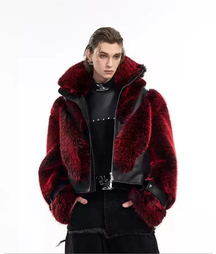 Opium Luxury Fuzzy Lederjacke - Fuga Studios