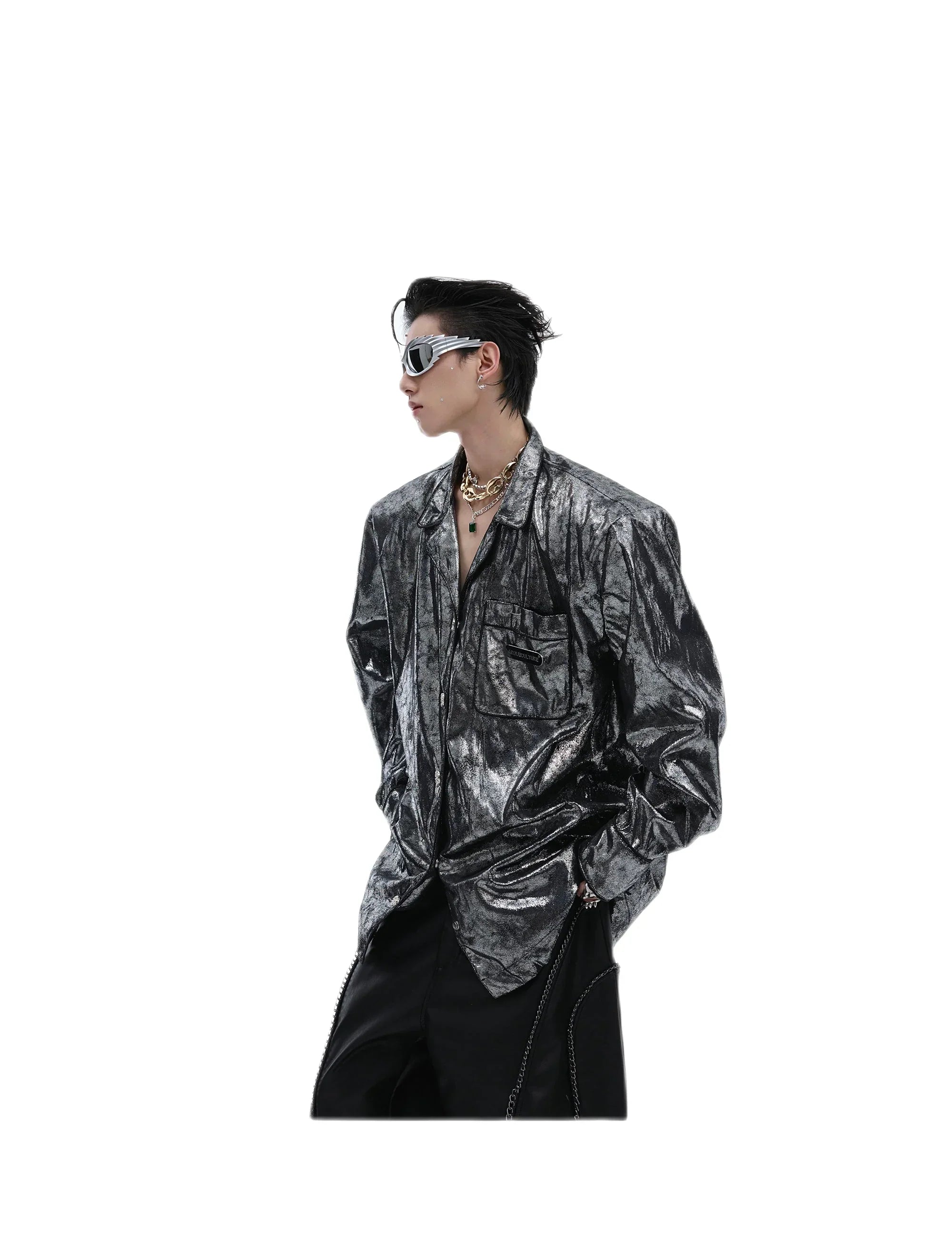 Opium Mercury Foil Overshirt - Fuga Studios