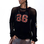 Opium Mesh Varsity Knit Sweater - Fuga Studios